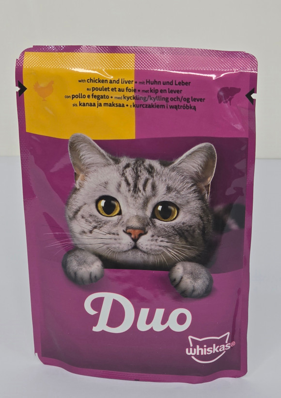 پوچ گربه ویسکاس اروپایی طعم مرغ و جگر مناسب گربه بالغ 80گرمی
