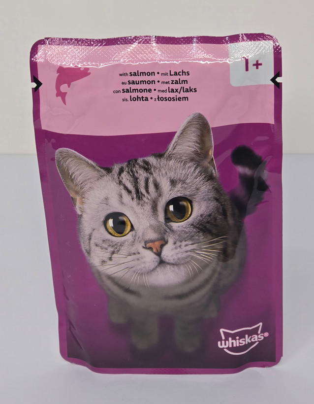 پوچ گربه ویسکاس اروپایی طعم سالمون مناسب گربه بالغ 80گرمی