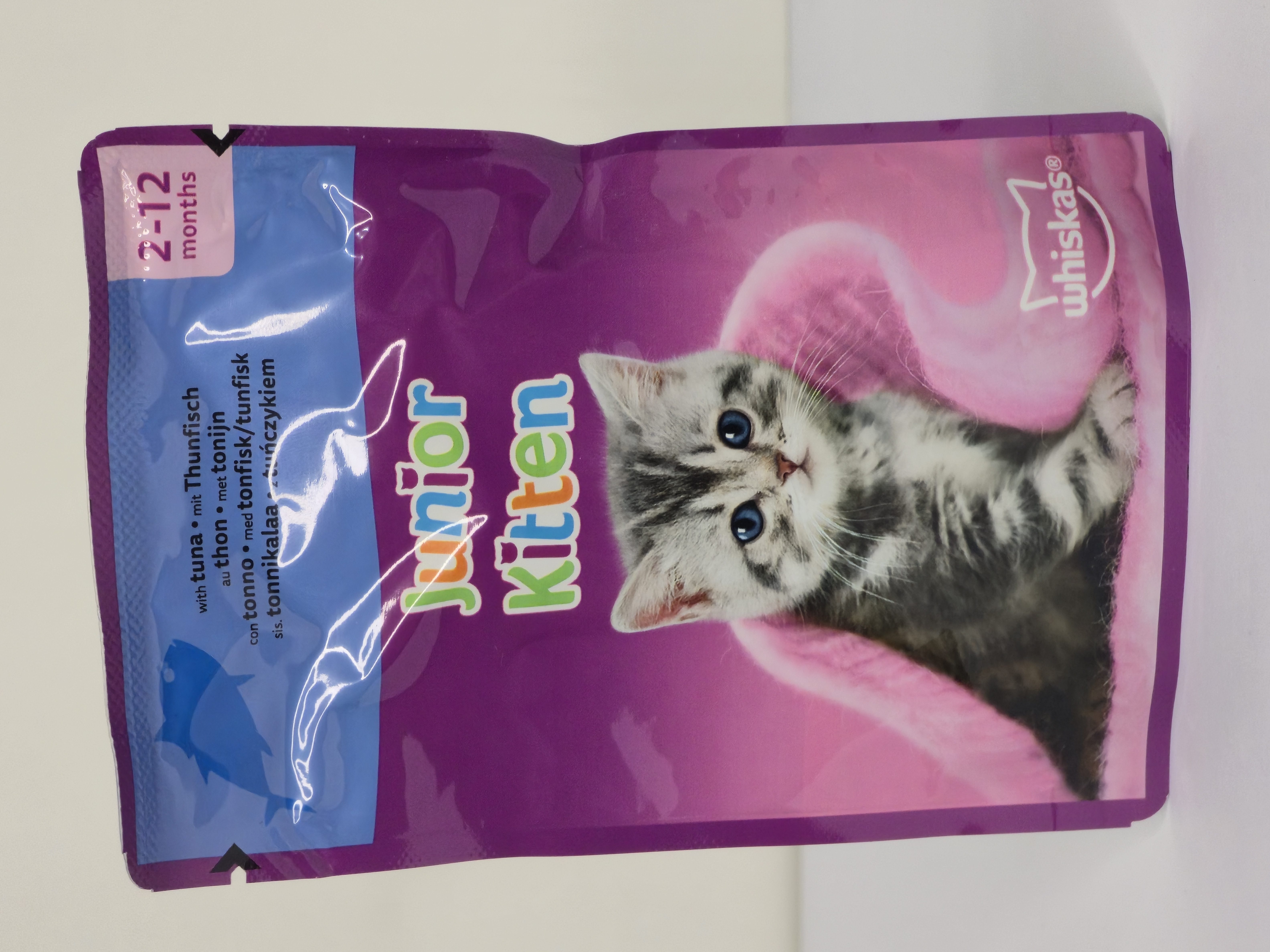پوچ گربه ویسکاس اروپایی طعم ماهی تن مناسب بچه گربه 80گرمی